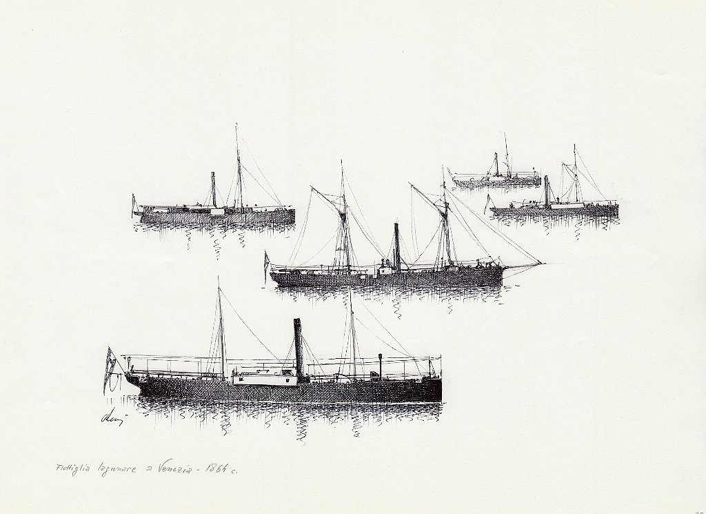 14-Flottiglia lagunare a Venezia - 1864